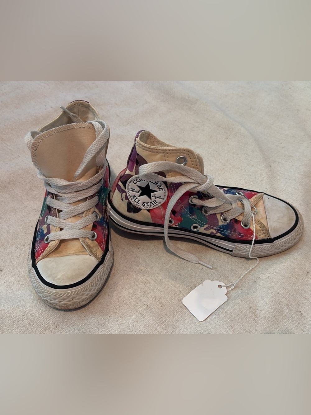 Converse High Top Sneakers - Pink Purple Teal Floral